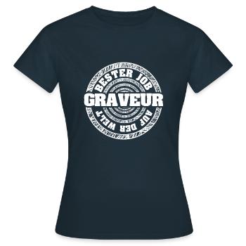 Graveur - T-shirt Femme - marine - Devant - AI Model Female 172 dark (172cm)