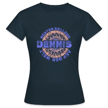 Vorname Dennis - Frauen T-Shirt - Navy - Vorne - AI Model Female 172 dark (172cm)