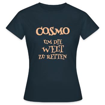Cosmo als Helfer - Frauen T-Shirt - Navy - Vorne - AI Model Female 172 dark (172cm)