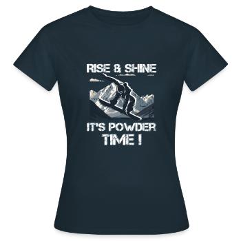 Snowboard Powder time - Women's T-Shirt - navy - Front - AI Model Female 172 dark (172cm)