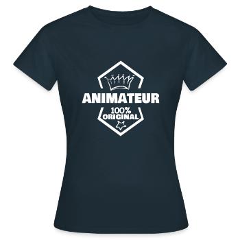 Work Entertainer - Women's T-Shirt - navy - Front - AI Model Female 172 dark (172cm)