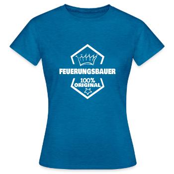 Furnace builder as work - Women's T-Shirt - antique blue sapphire heather - Front - AI Model Female 172 dark (172cm)