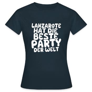 Urlaubsland Lanzarote - Frauen T-Shirt - Navy - Vorne - AI Model Female 172 dark (172cm)