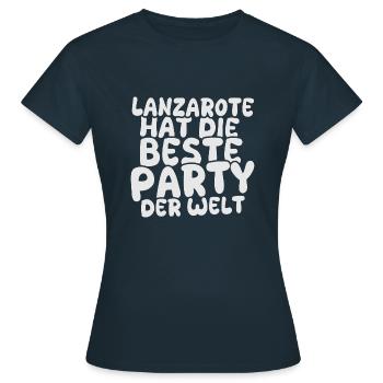 Urlaubsland Lanzarote - Frauen T-Shirt - Navy - Vorne - AI Model Female 172 dark (172cm)