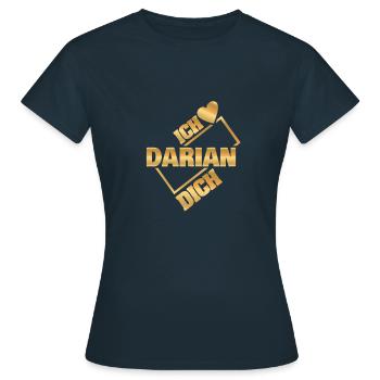 Liebespaar Darian - Frauen T-Shirt - Navy - Vorne - AI Model Female 172 dark (172cm)