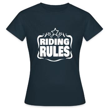 Reiten - Frauen T-Shirt - Navy - Vorne - AI Model Female 172 dark (172cm)
