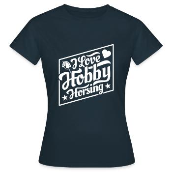 J’aime Hobby Horsing - Coeur - Hobby - T-shirt Femme - marine - Devant - AI Model Female 172 dark (172cm)
