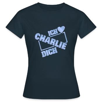 Liebespaar Charlie - Frauen T-Shirt - Navy - Vorne - AI Model Female 172 dark (172cm)