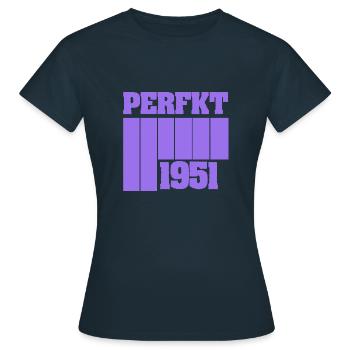 Perfekt 1951 - Frauen T-Shirt - Navy - Vorne - AI Model Female 172 dark (172cm)