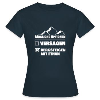 Berg für Ethan Name Vorname - Frauen T-Shirt - Navy - Vorne - AI Model Female 172 dark (172cm)