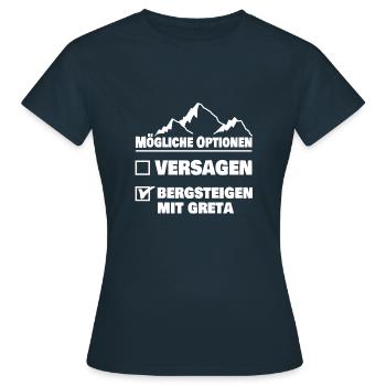 Berg Greta - Frauen T-Shirt - Navy - Vorne - AI Model Female 172 dark (172cm)