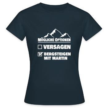 Martin - Frauen T-Shirt - Navy - Vorne - AI Model Female 172 dark (172cm)