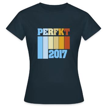 Perfekt 2017 - Frauen T-Shirt - Navy - Vorne - AI Model Female 172 dark (172cm)