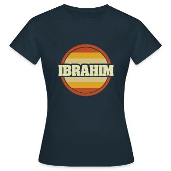 Vorname Ibrahim - Frauen T-Shirt - Navy - Vorne - AI Model Female 172 dark (172cm)