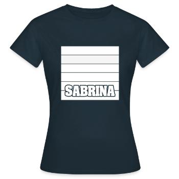 Nom de la femme Sabrina - T-shirt Femme - marine - Devant - AI Model Female 172 dark (172cm)