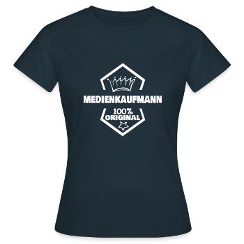 Travail Commis aux médias - T-shirt Femme - marine - Devant - AI Model Female 172 dark (172cm)