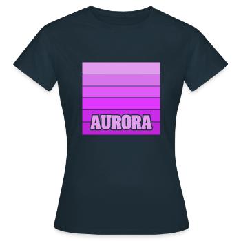 Mädchenname Aurora - Frauen T-Shirt - Navy - Vorne - AI Model Female 172 dark (172cm)
