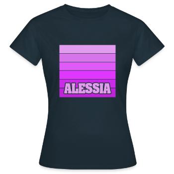 Alessia - Frauen T-Shirt - Navy - Vorne - AI Model Female 172 dark (172cm)
