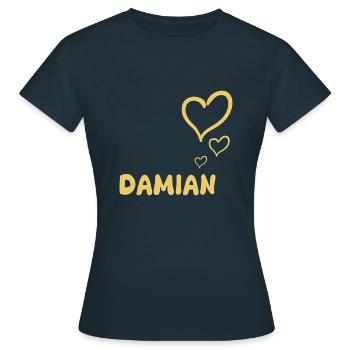 Vorname Damian - Frauen T-Shirt - Navy - Vorne - AI Model Female 172 dark (172cm)