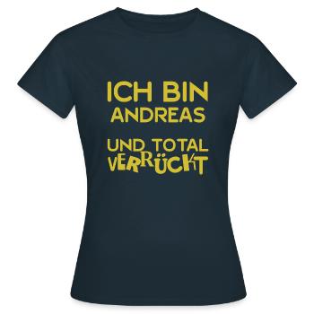 Cadeau pour Andreas - T-shirt Femme - marine - Devant - AI Model Female 172 dark (172cm)
