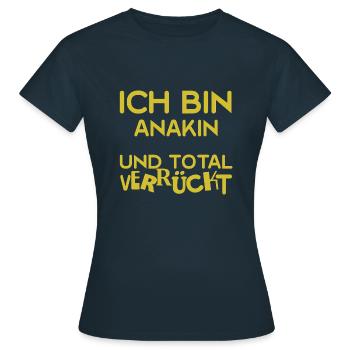 Anakin - Frauen T-Shirt - Navy - Vorne - AI Model Female 172 dark (172cm)