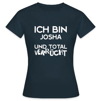 Vorname Josha - Frauen T-Shirt - Navy - Vorne - AI Model Female 172 dark (172cm)