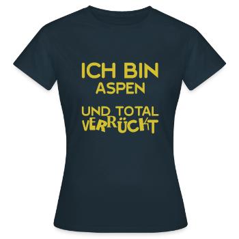 Geschenk für Aspen - Frauen T-Shirt - Navy - Vorne - AI Model Female 172 dark (172cm)