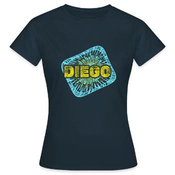 Diego als Freizeit - Frauen T-Shirt - Navy - Vorne - AI Model Female 172 dark (172cm)
