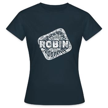 Babybauch Robin - Frauen T-Shirt - Navy - Vorne - AI Model Female 172 dark (172cm)