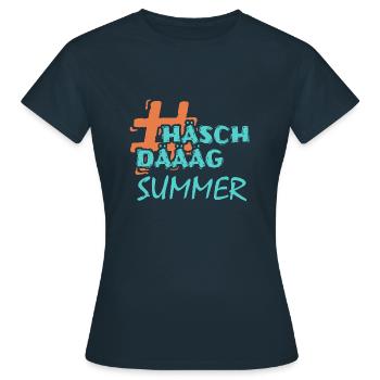Summer - Frauen T-Shirt - Navy - Vorne - AI Model Female 172 dark (172cm)