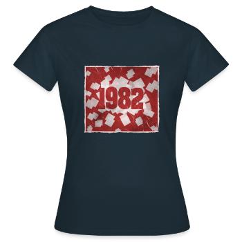 Geboren 1982 - Frauen T-Shirt - Navy - Vorne - AI Model Female 172 dark (172cm)