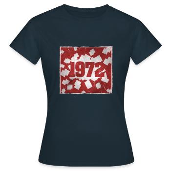 Born in 1972 - Women's T-Shirt - navy - Front - AI Model Female 172 dark (172cm)
