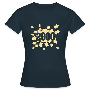 Geboren 2000 - Frauen T-Shirt - Navy - Vorne - AI Model Female 172 dark (172cm)