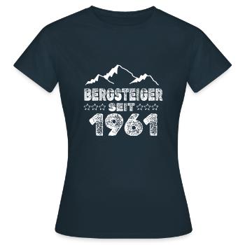 geboren 1961 - Frauen T-Shirt - Navy - Vorne - AI Model Female 172 dark (172cm)