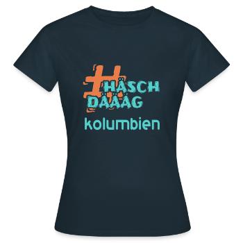 kolumbien - Frauen T-Shirt - Navy - Vorne - AI Model Female 172 dark (172cm)