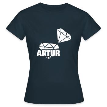 Artur als Kostbar - Frauen T-Shirt - Navy - Vorne - AI Model Female 172 dark (172cm)
