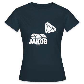 Jakob als Kostbar - Frauen T-Shirt - Navy - Vorne - AI Model Female 172 dark (172cm)