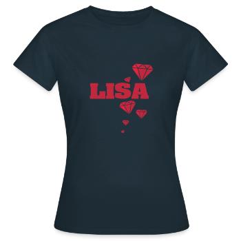 Prénom lisa - T-shirt Femme - marine - Devant - AI Model Female 172 dark (172cm)