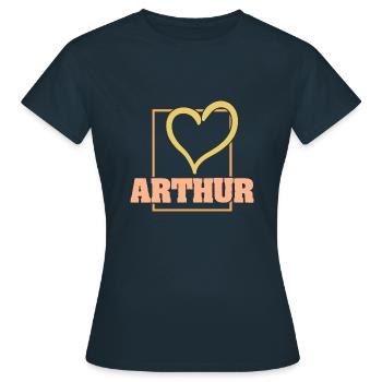 Arthur - Frauen T-Shirt - Navy - Vorne - AI Model Female 172 dark (172cm)