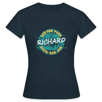 Vatertag Richard - Frauen T-Shirt - Navy - Vorne - AI Model Female 172 dark (172cm)