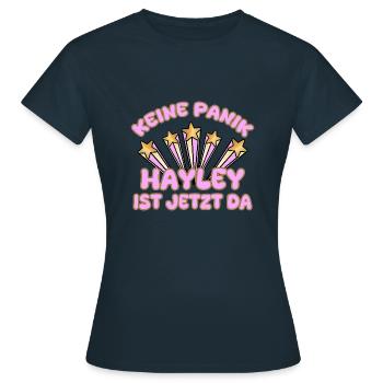 Hayley als Frauenname - Frauen T-Shirt - Navy - Vorne - AI Model Female 172 dark (172cm)