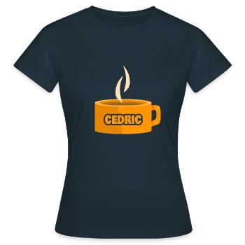 Cedric als Teetasse - Frauen T-Shirt - Navy - Vorne - AI Model Female 172 dark (172cm)