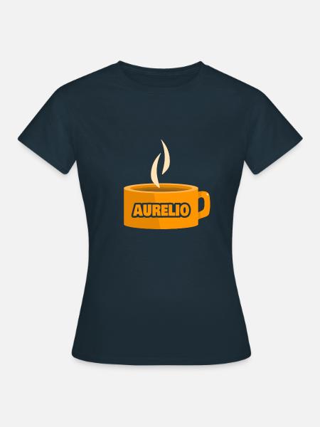 Aurelio als Teetasse - Frauen T-Shirt - Navy