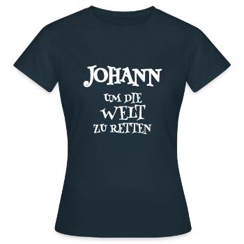 Retter Johann - Frauen T-Shirt - Navy - Vorne - AI Model Female 172 dark (172cm)