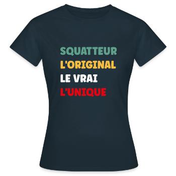 squatteur - T-shirt Femme - marine - Devant - AI Model Female 172 dark (172cm)