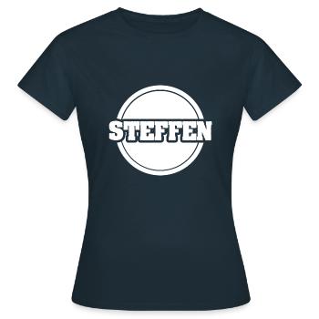 Steffen - Frauen T-Shirt - Navy - Vorne - AI Model Female 172 dark (172cm)