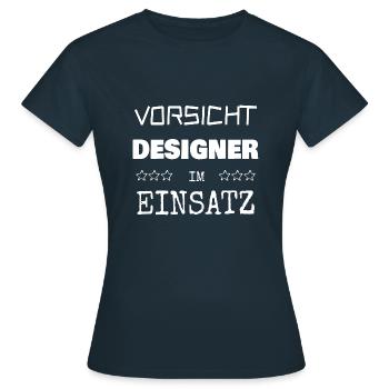 Designer als Berufung - Frauen T-Shirt - Navy - Vorne - AI Model Female 172 dark (172cm)