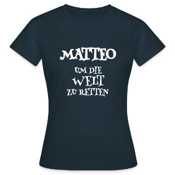 Matteo - Frauen T-Shirt - Navy - Vorne - AI Model Female 172 dark (172cm)