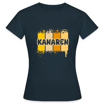 Kanaren - Frauen T-Shirt - Navy - Vorne - AI Model Female 172 dark (172cm)