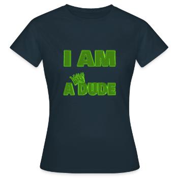 König Dude Name - Frauen T-Shirt - Navy - Vorne - AI Model Female 172 dark (172cm)